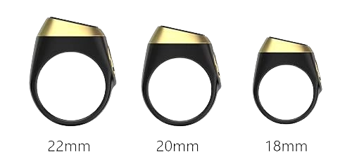 Ring sizes comparison - 18mm, 20mm, 22mm